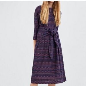 ZARA Trafaluc Chevron Front Tie Sweater-Like Dress